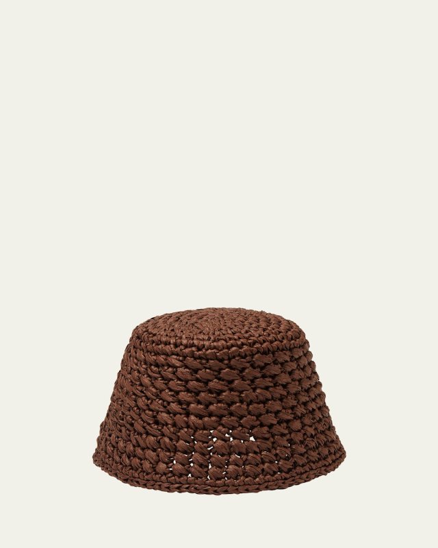 Jasmine Crochet Raffia Bucket Hat